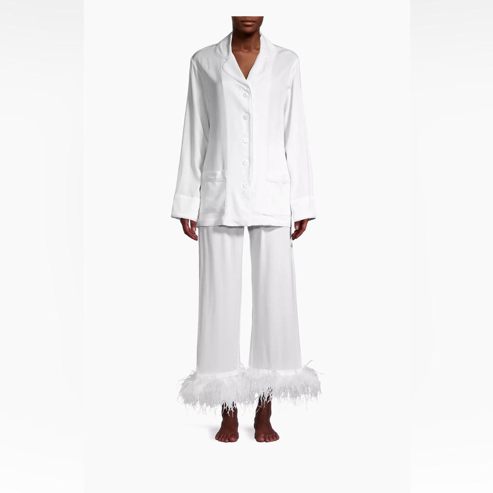Sleeper Party Faux Feather 2-Piece Pajama Set